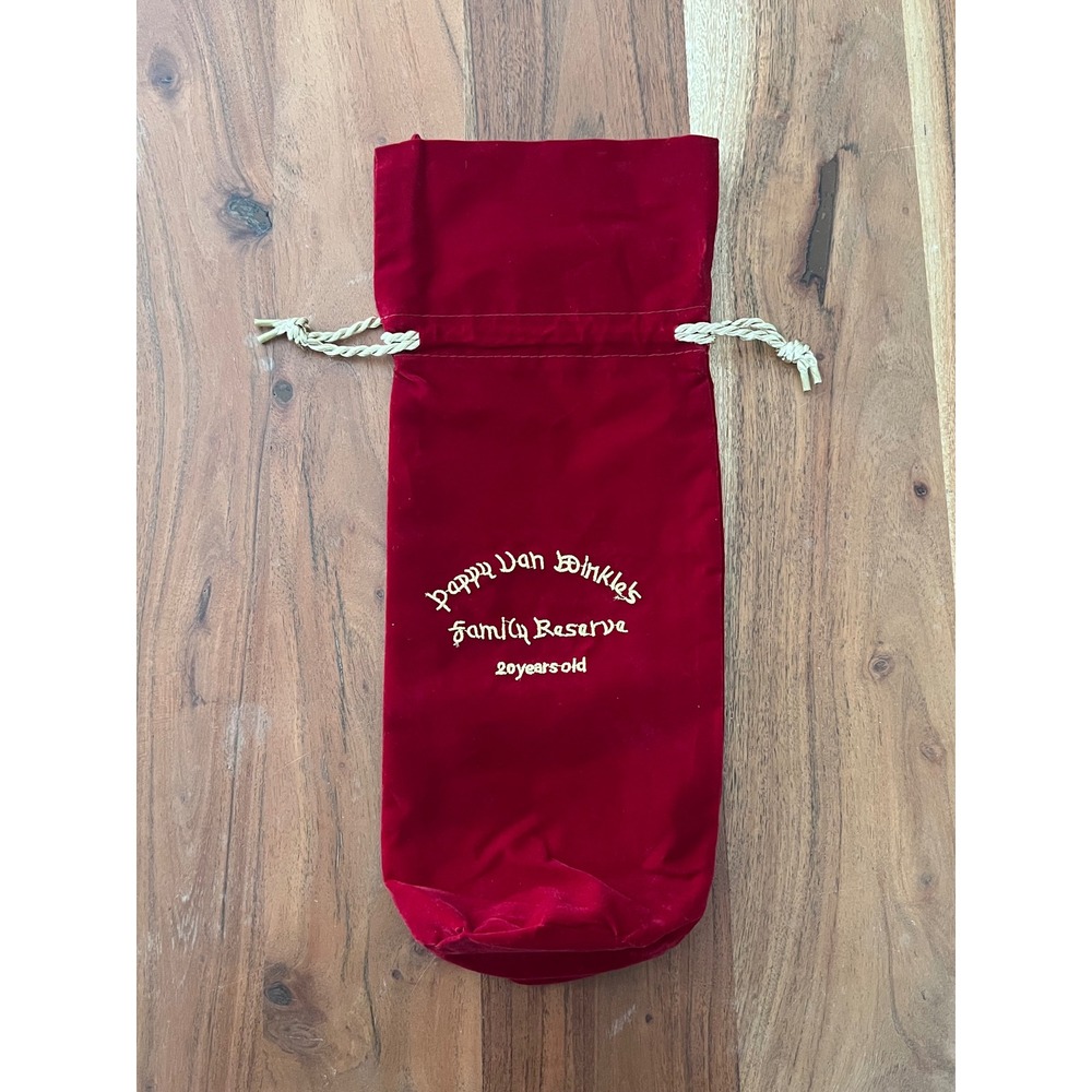 Pappy Van Winkle Family Reserve 20 Year Old Velvet Bourbon Bottle Bag Red Gold